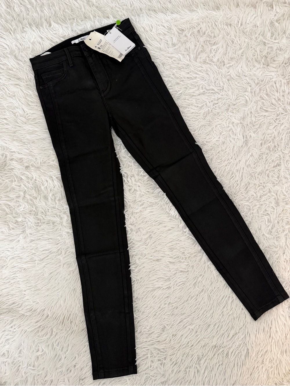 Sam Edelman Stiletto Coated Skinny Jeans Black High Rise Ankle 27 NWT